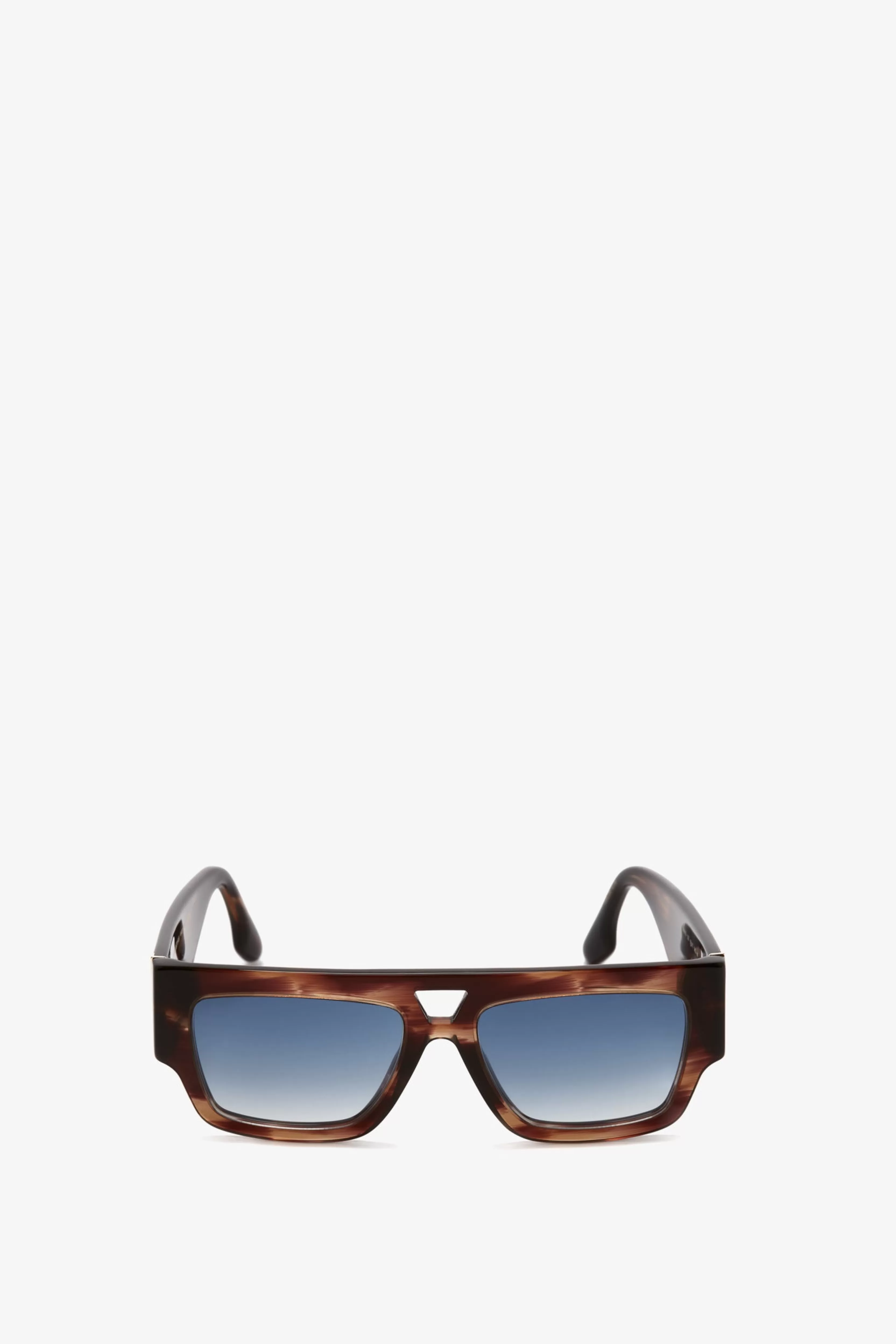 ACCESSORIES | READY TO WEAR Victoria Beckham Eyewear | The Victoria Edit | V Plaque Frame Sunglasses In Dark Horn Brown