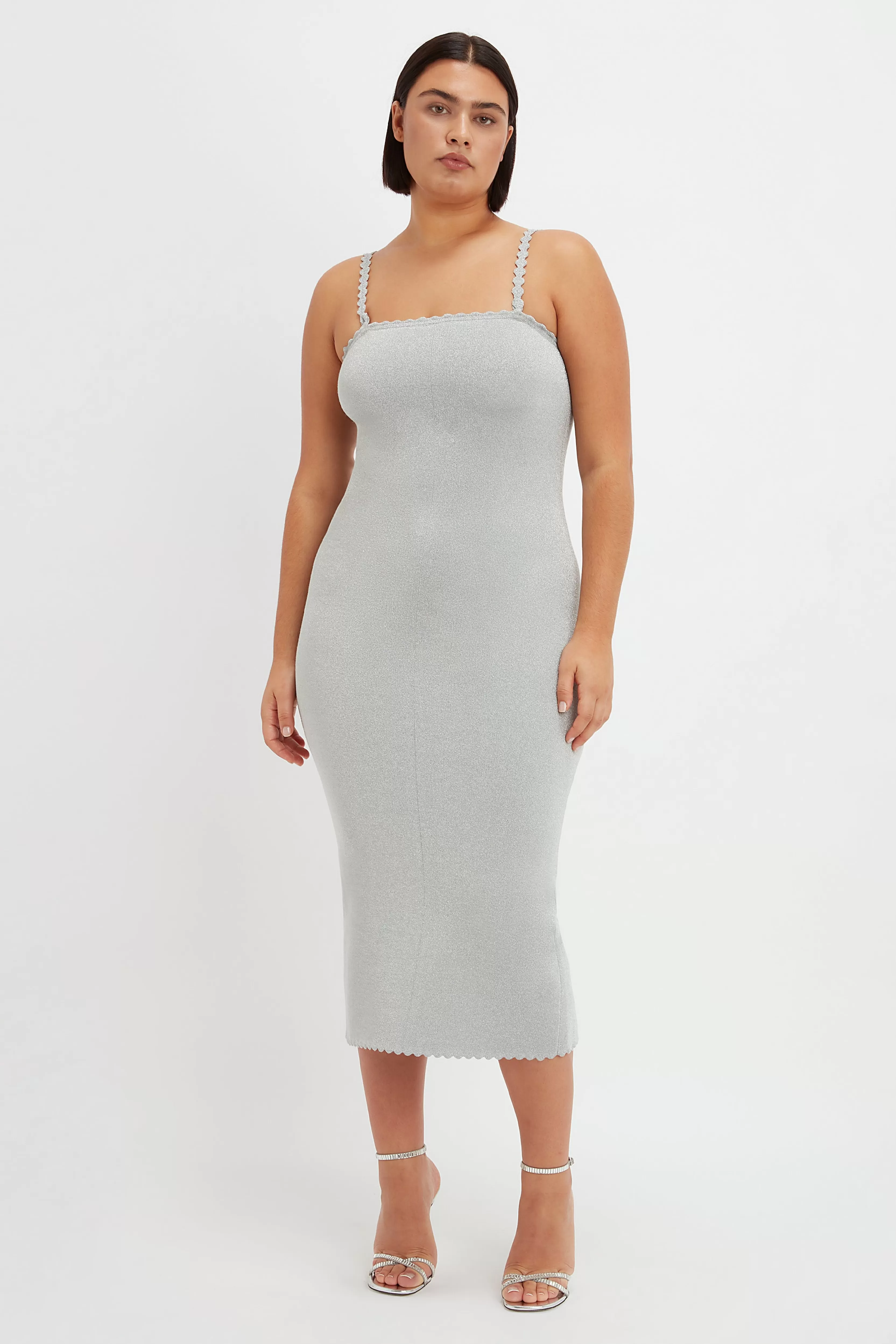 READY TO WEAR Victoria Beckham VB Body | Sale | VB Body Bandeau Dress in Silver