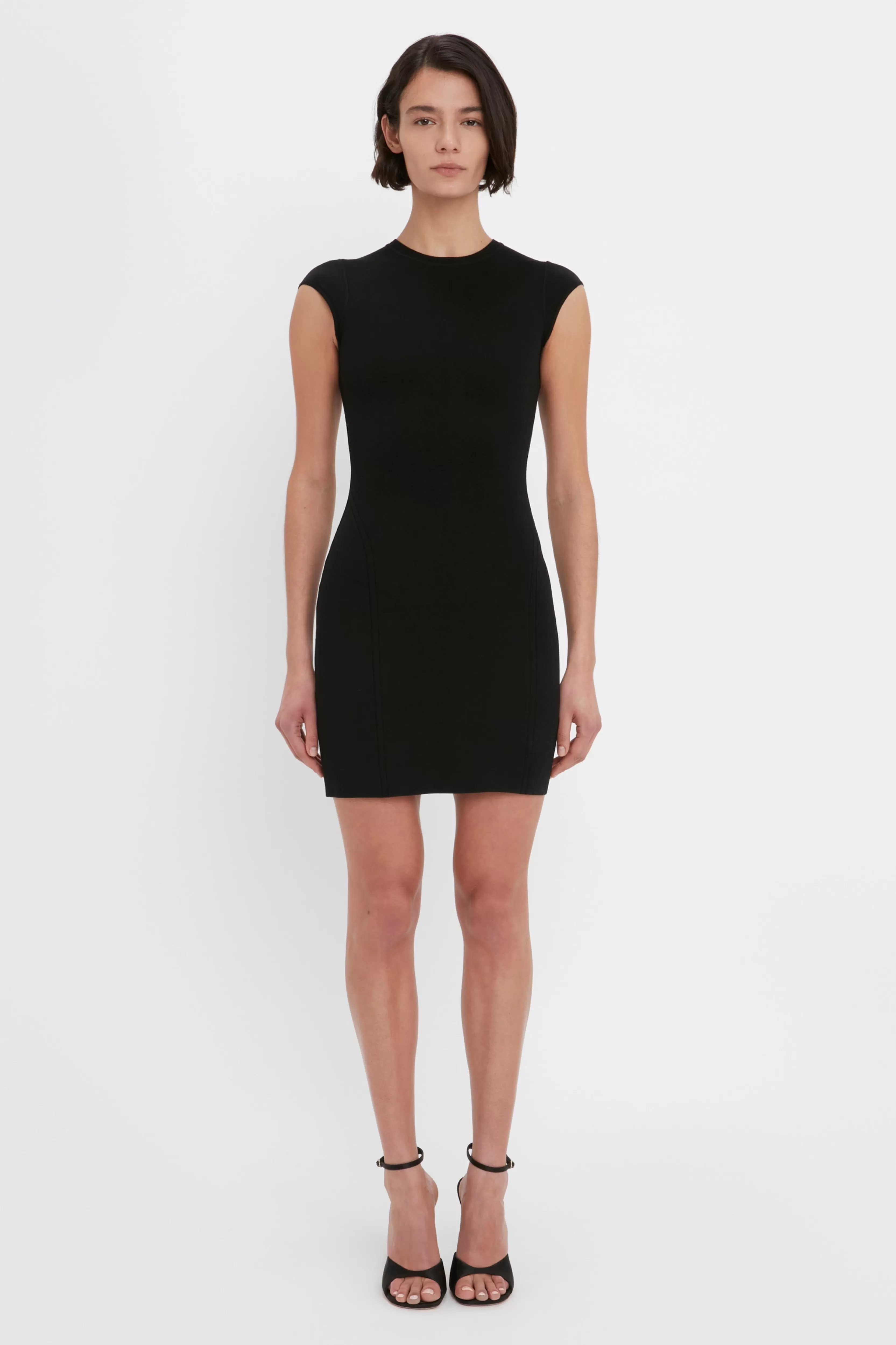 READY TO WEAR Victoria Beckham VB Body | Sale | VB Body Compact Cap Sleeve Mini Dress In Black