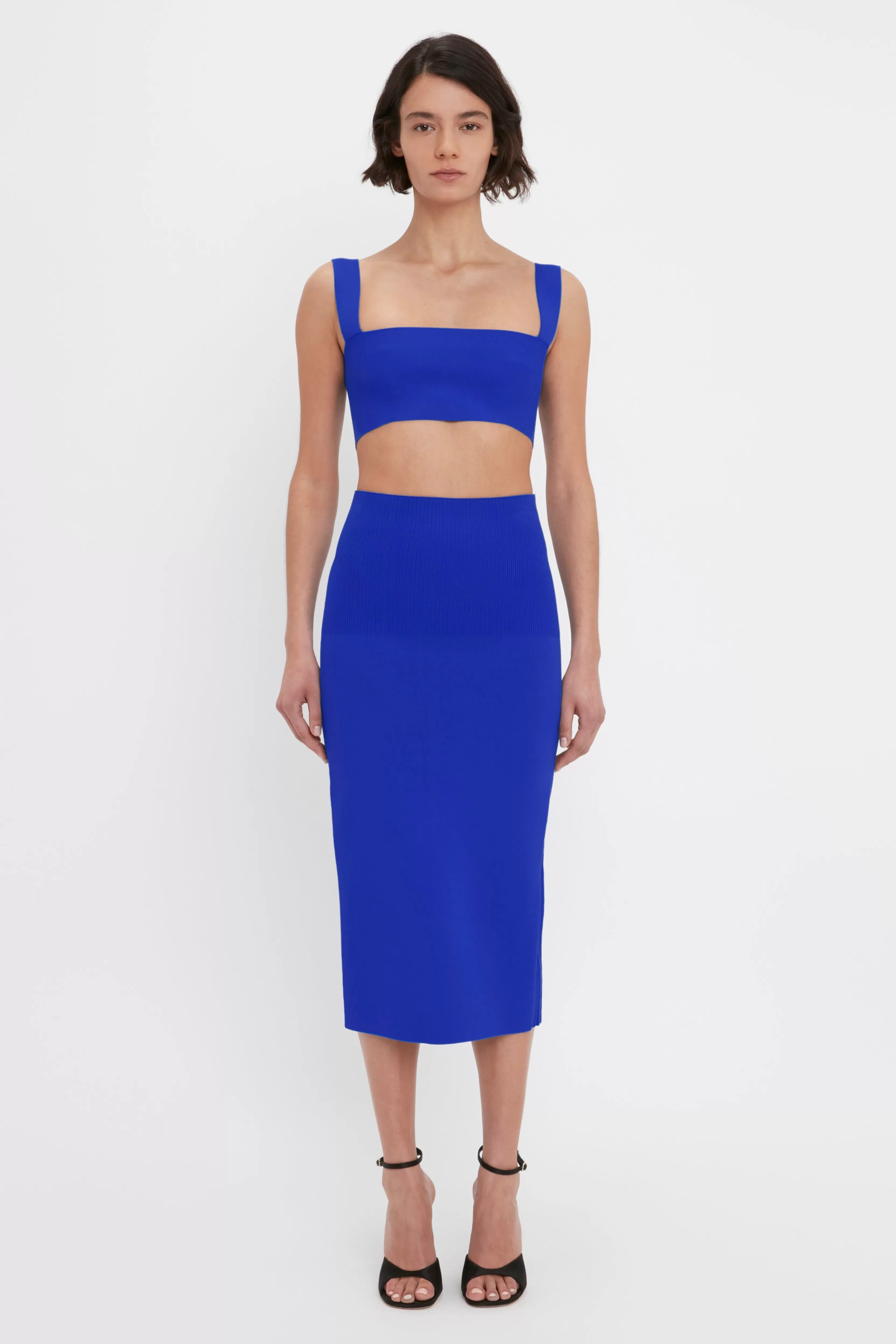 READY TO WEAR Victoria Beckham VB Body | Sale | VB Body Fitted Midi Skirt In Cobalt