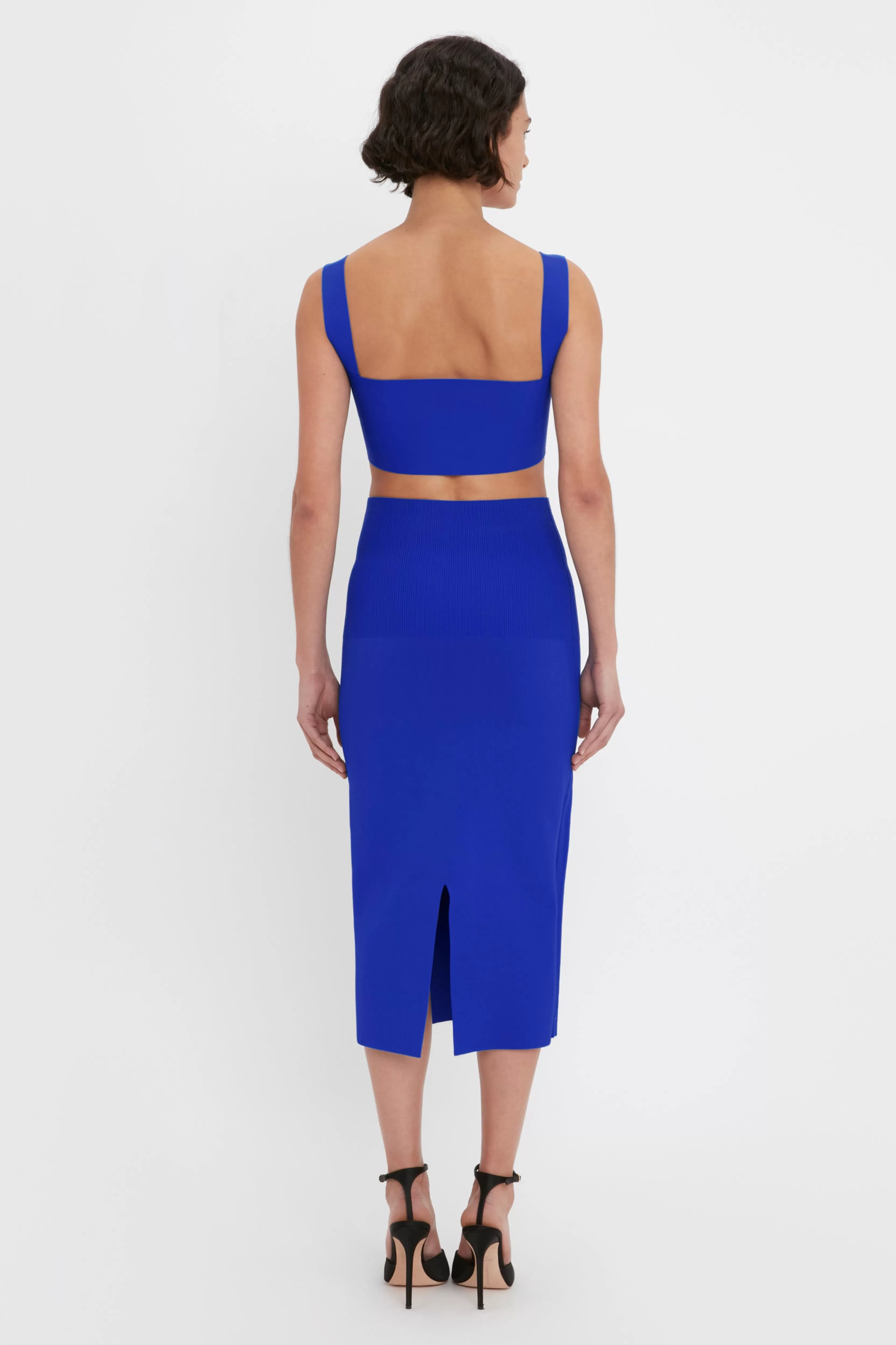 READY TO WEAR Victoria Beckham VB Body | Sale | VB Body Fitted Midi Skirt In Cobalt