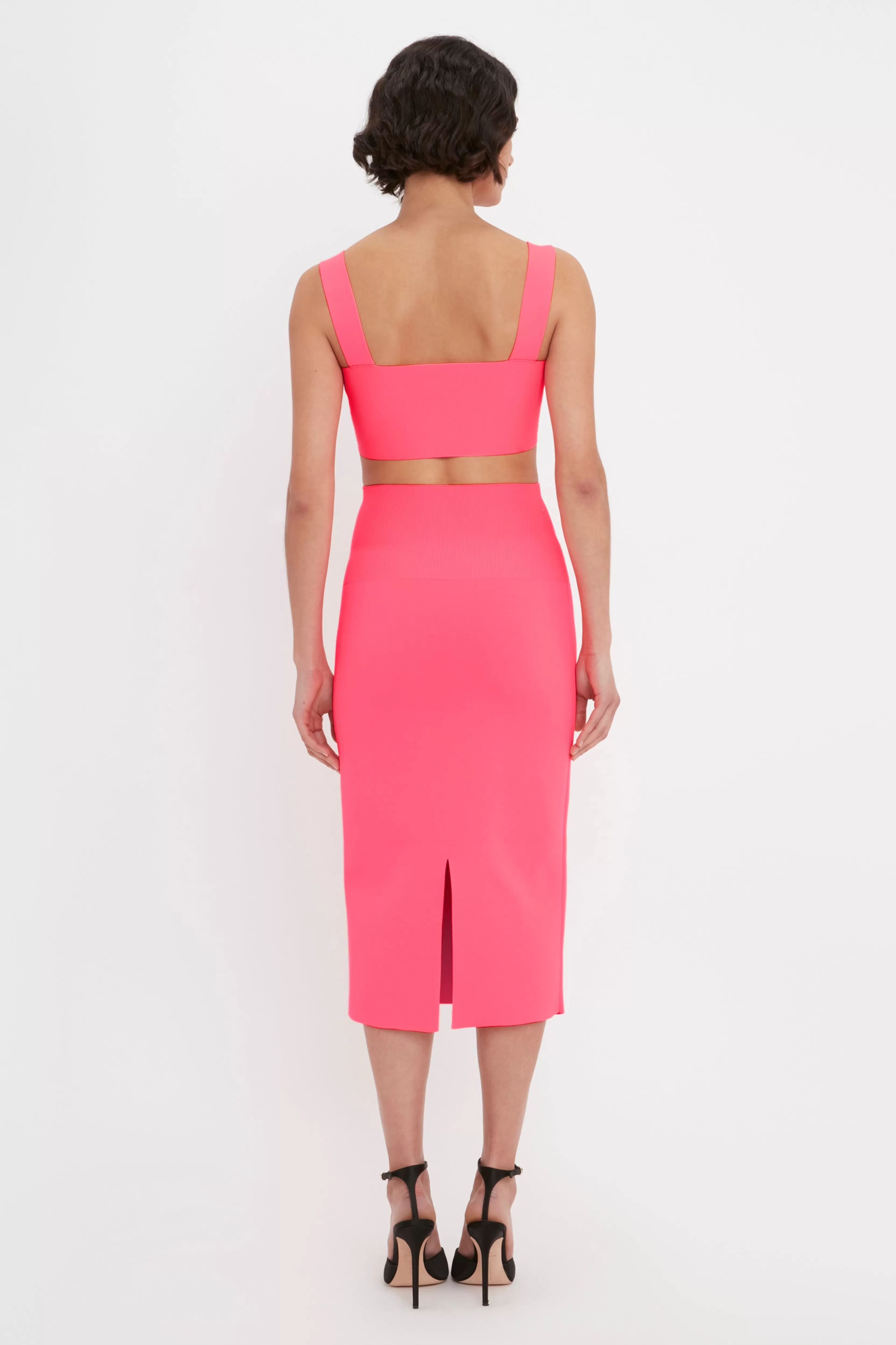 READY TO WEAR Victoria Beckham VB Body | Sale | VB Body Fitted Midi Skirt In Pink