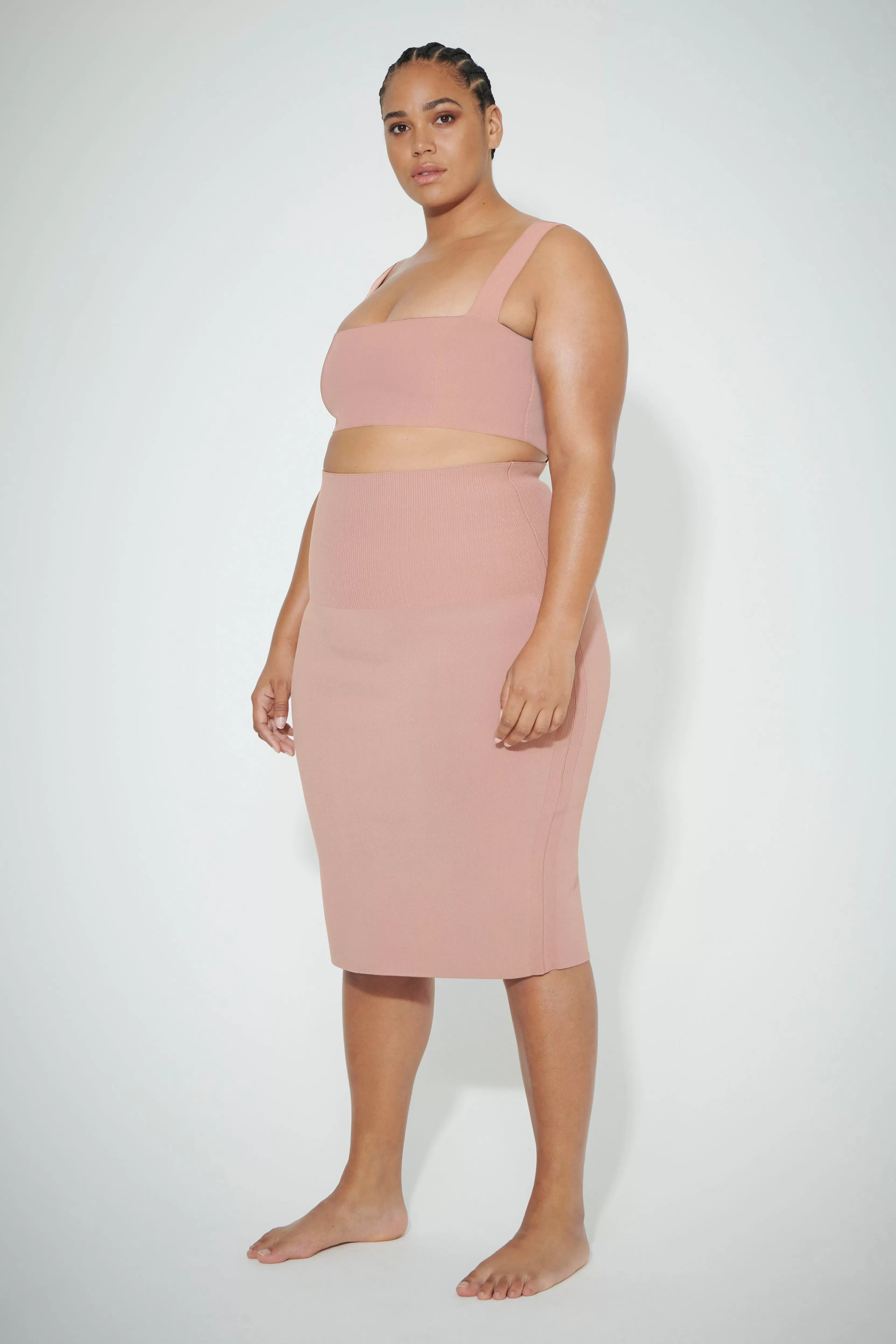 READY TO WEAR Victoria Beckham VB Body | Sale | VB Body Fitted Skirt in Blush Pink