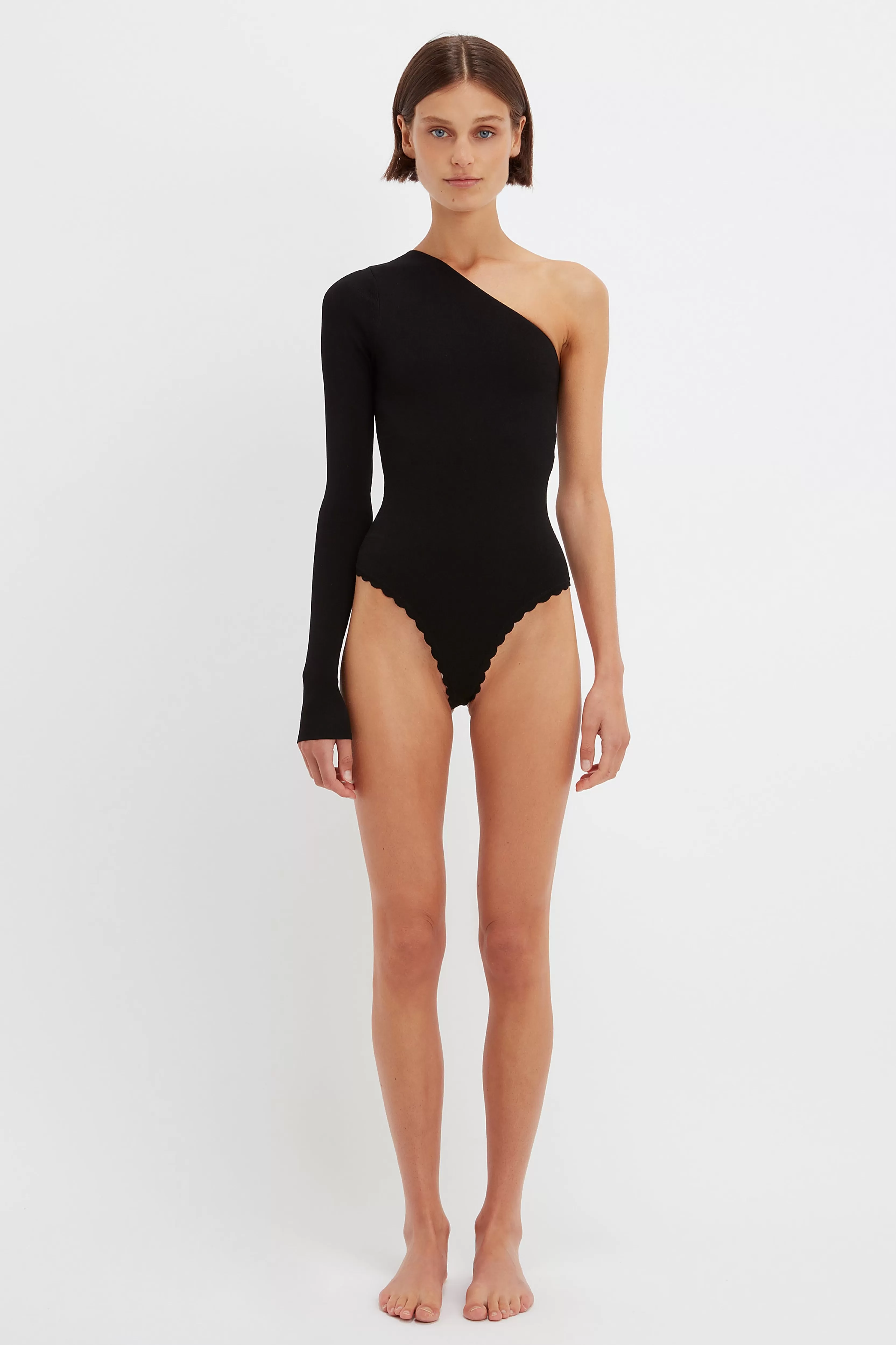 READY TO WEAR Victoria Beckham VB Body | Sale | VB Body One Shoulder Bodysuit in Black