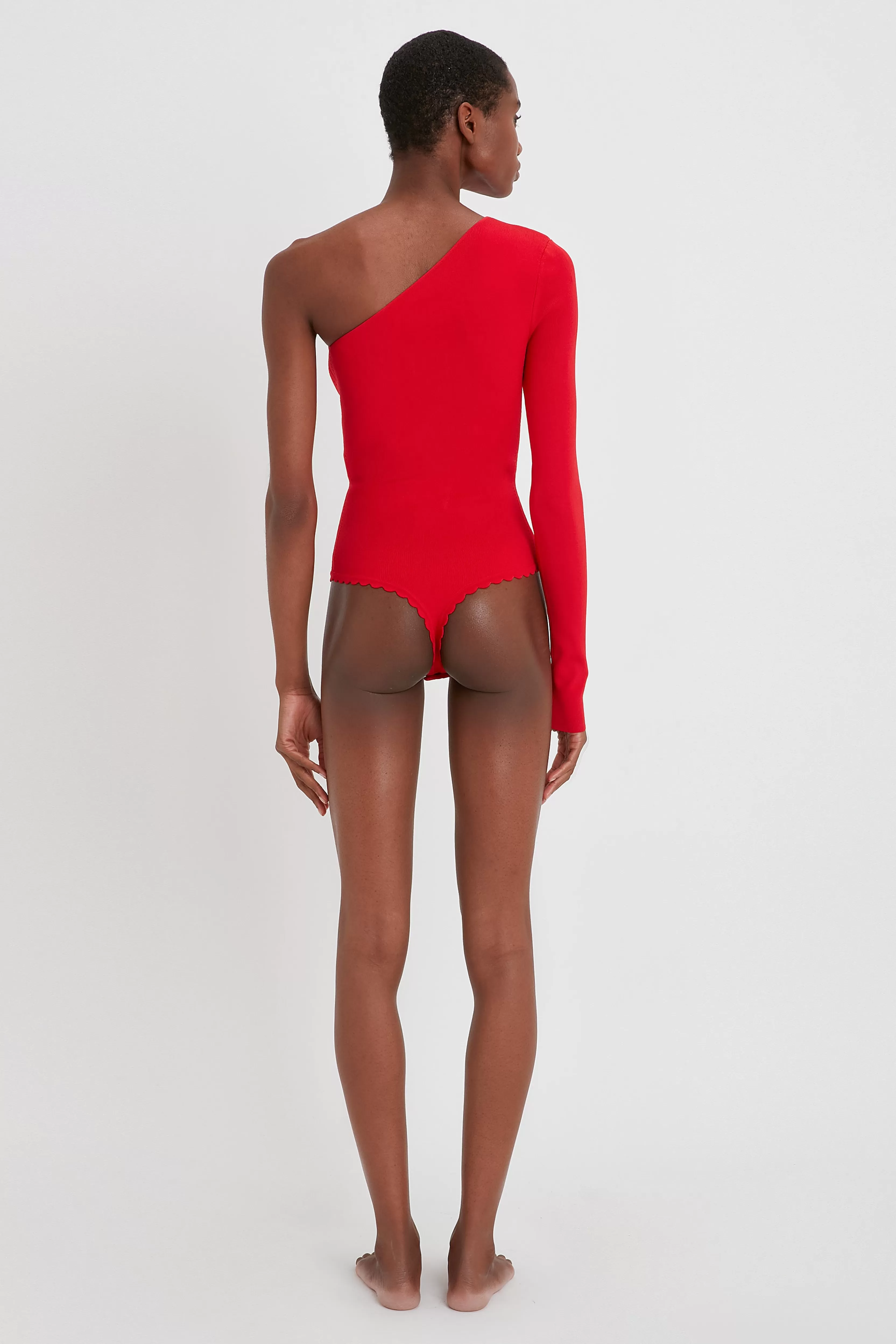 READY TO WEAR Victoria Beckham VB Body | Sale | VB Body One Shoulder Bodysuit in Red