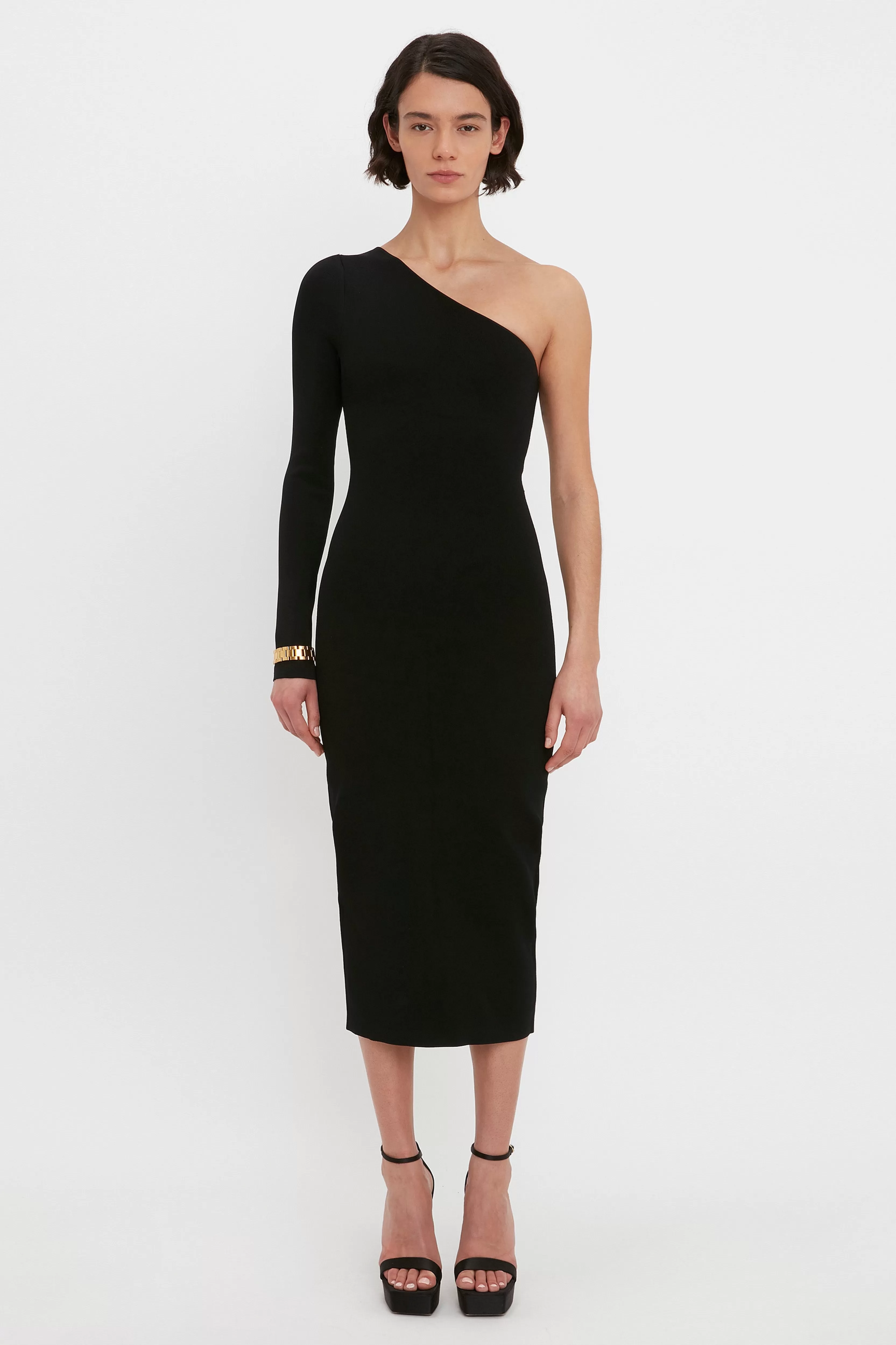 READY TO WEAR Victoria Beckham VB Body | VB Body One Shoulder Midi Dress In Black