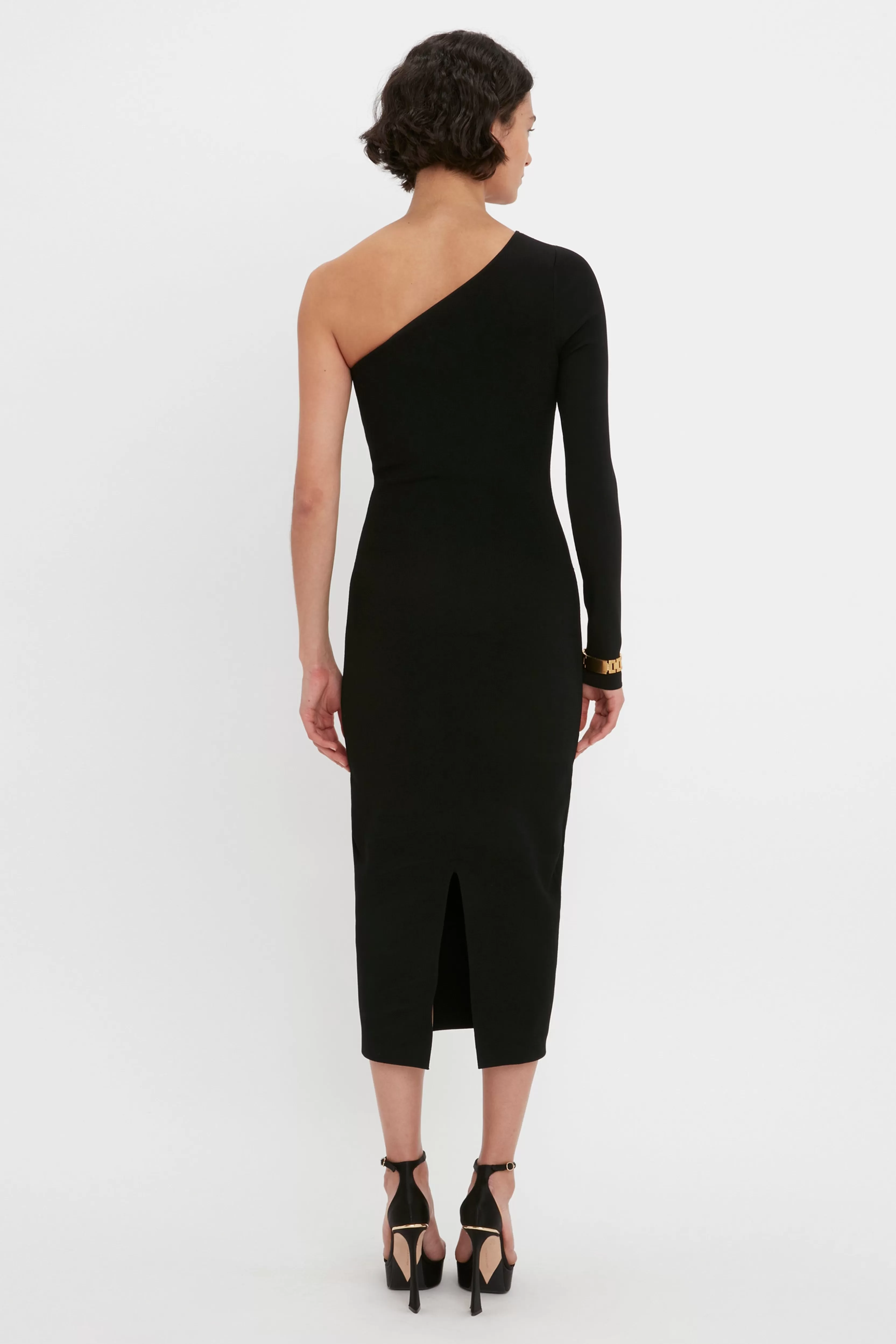 READY TO WEAR Victoria Beckham VB Body | VB Body One Shoulder Midi Dress In Black