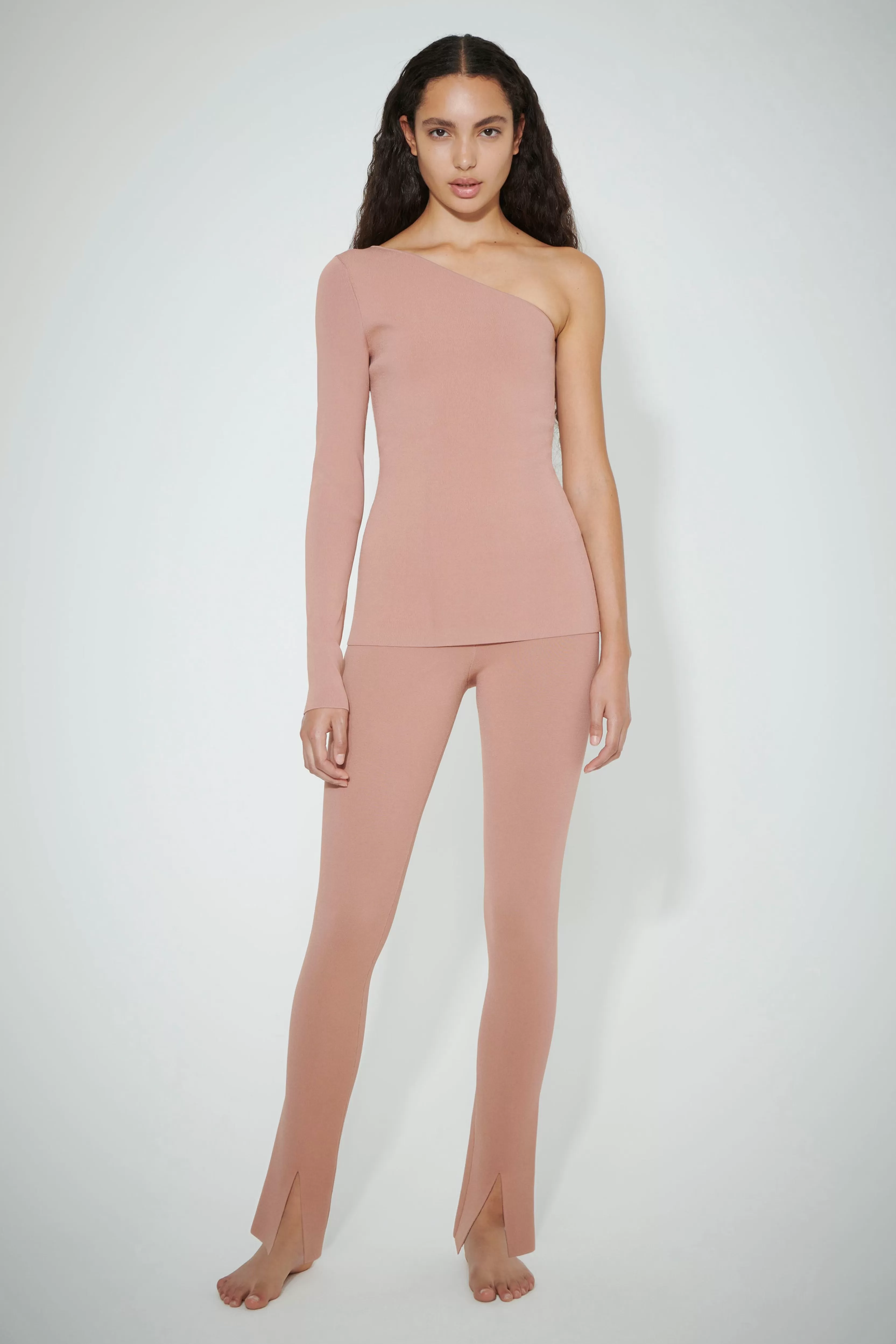 READY TO WEAR Victoria Beckham VB Body | Sale | VB Body One Shoulder Top in Blush Pink