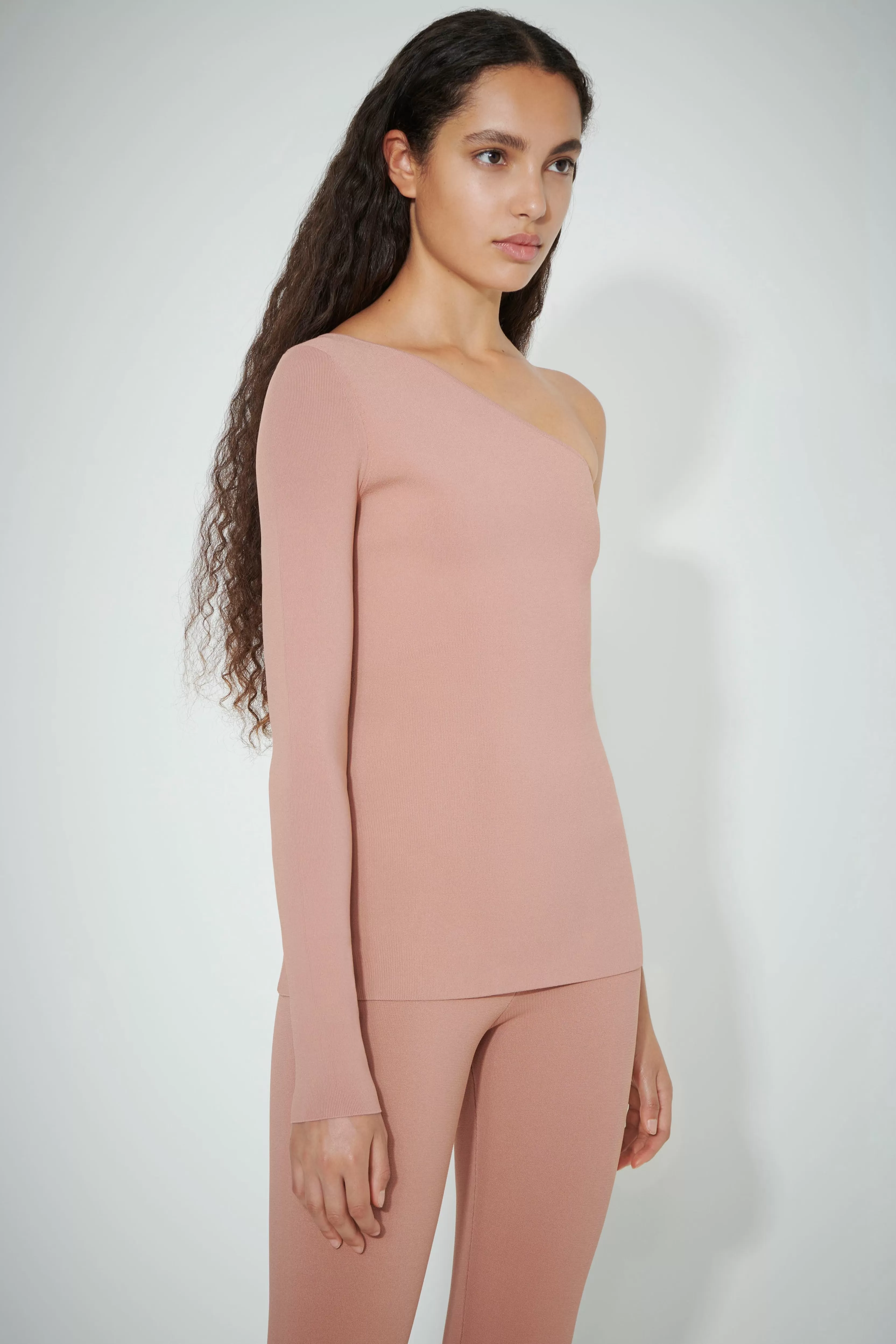 READY TO WEAR Victoria Beckham VB Body | Sale | VB Body One Shoulder Top in Blush Pink