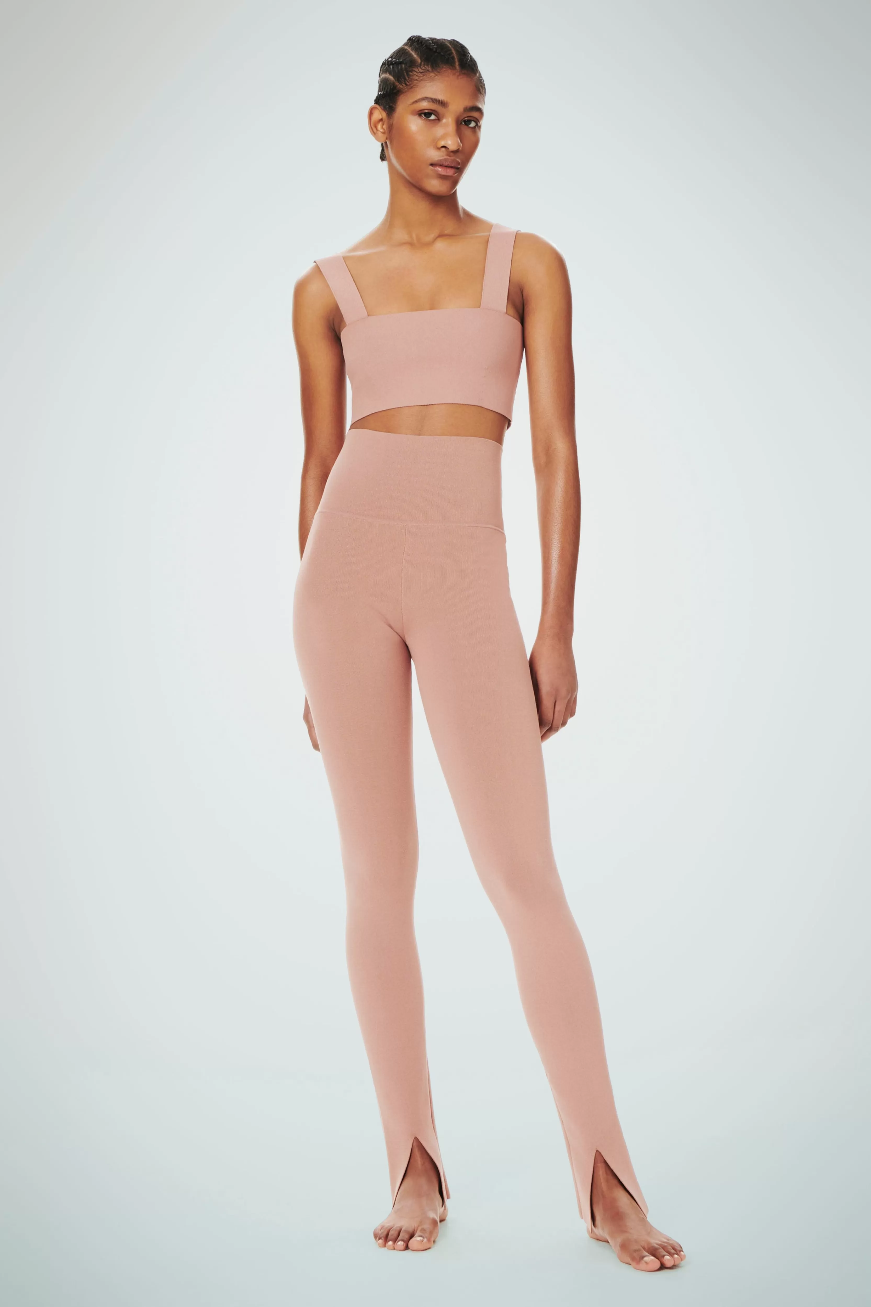 READY TO WEAR Victoria Beckham VB Body | Sale | VB Body Split Front Leggings in Blush Pink