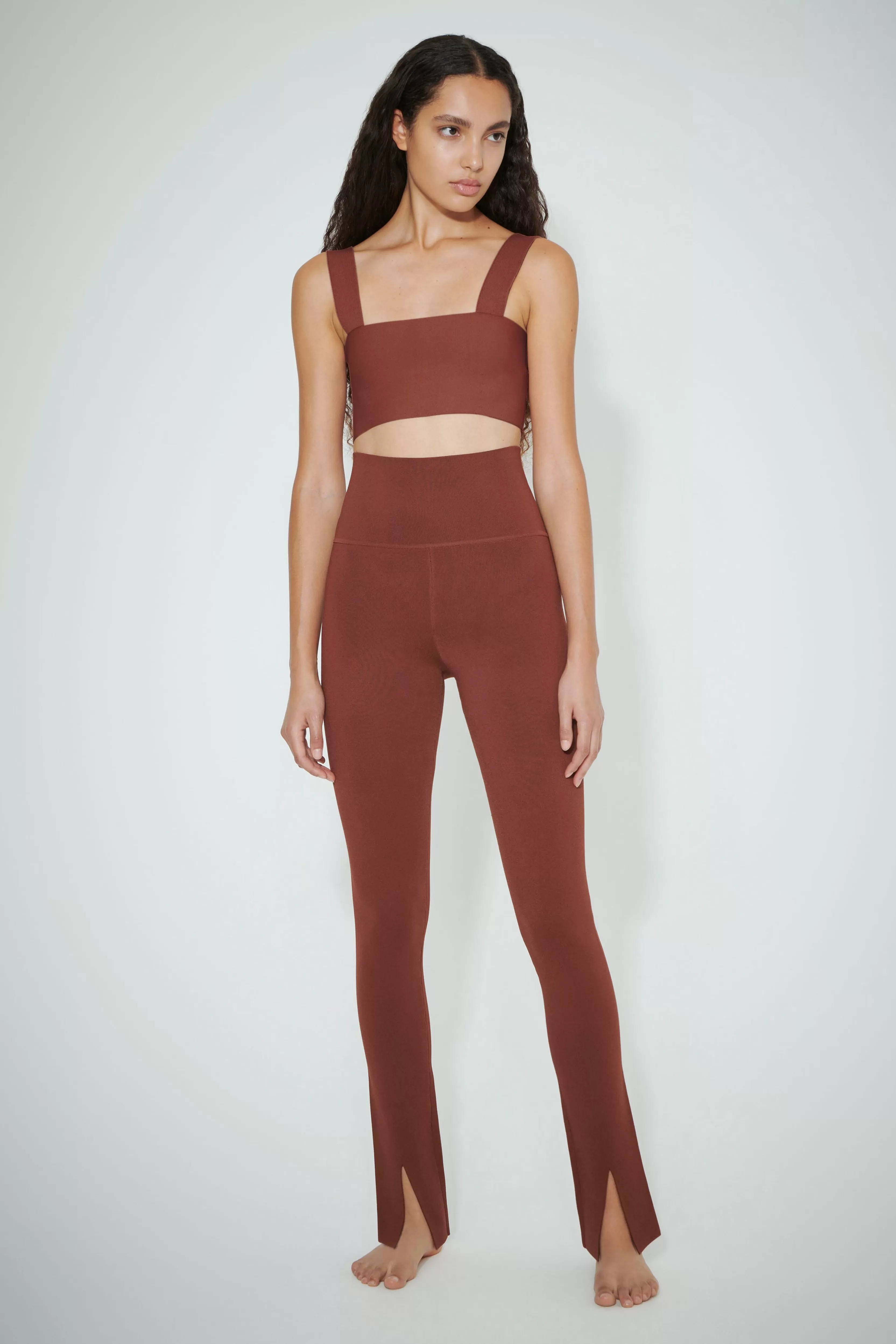 READY TO WEAR Victoria Beckham VB Body | Sale | VB Body Split Front Leggings in Brown