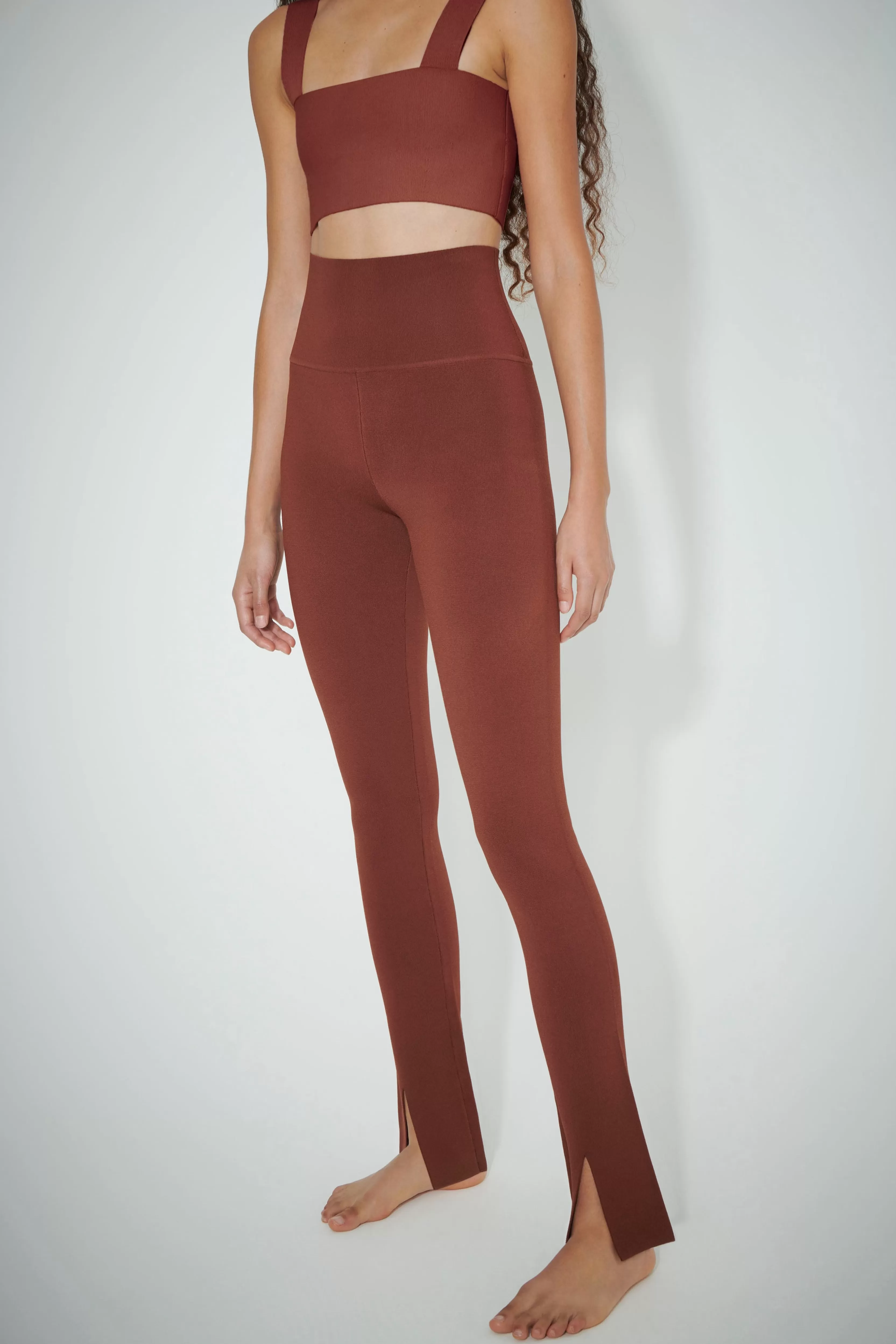 READY TO WEAR Victoria Beckham VB Body | Sale | VB Body Split Front Leggings in Brown