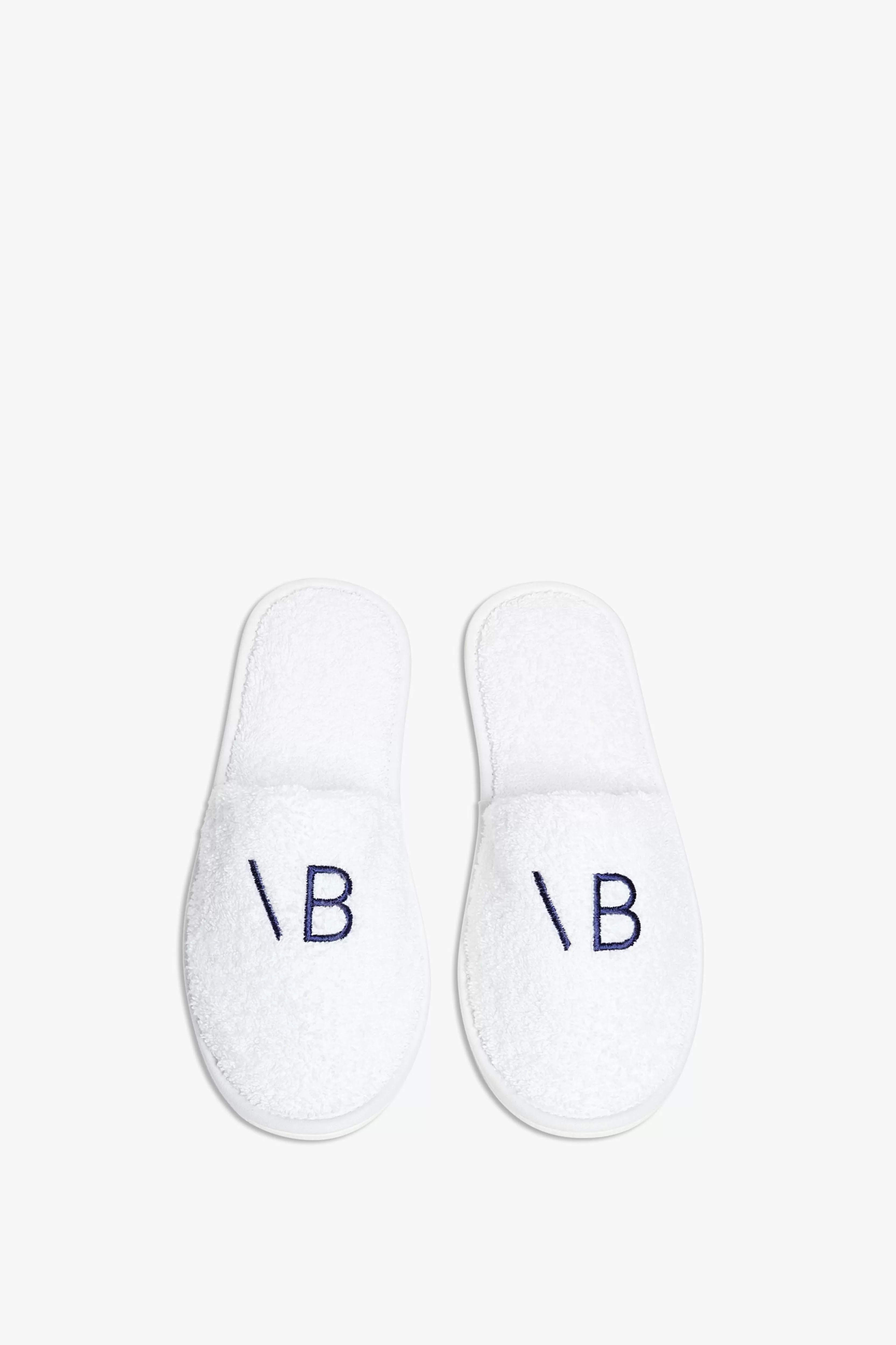 ACCESSORIES | READY TO WEAR Victoria Beckham Gifts | Sleepwear | VB Embroidered Slippers In Navy-White