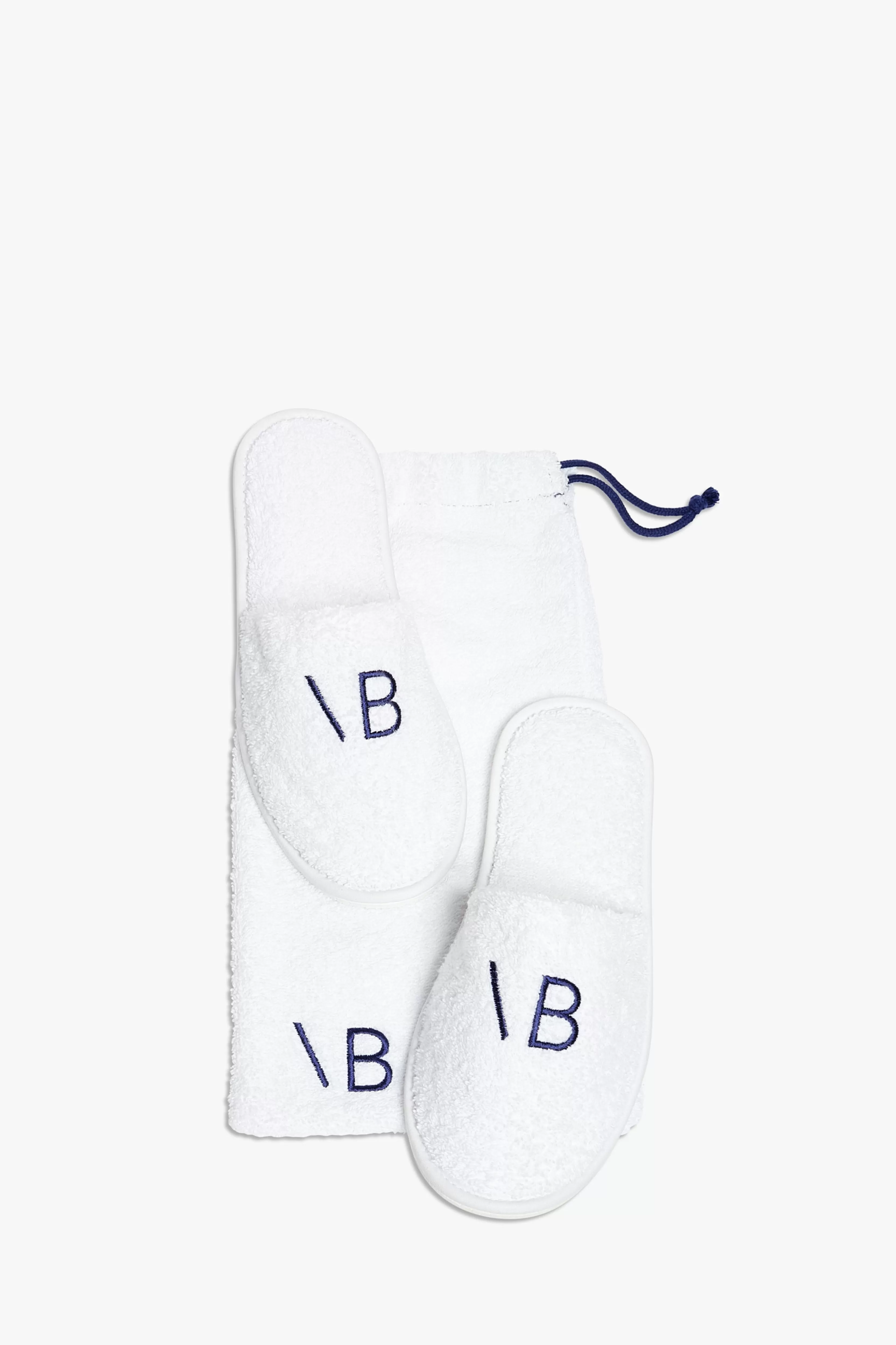 ACCESSORIES | READY TO WEAR Victoria Beckham Gifts | Sleepwear | VB Embroidered Slippers In Navy-White