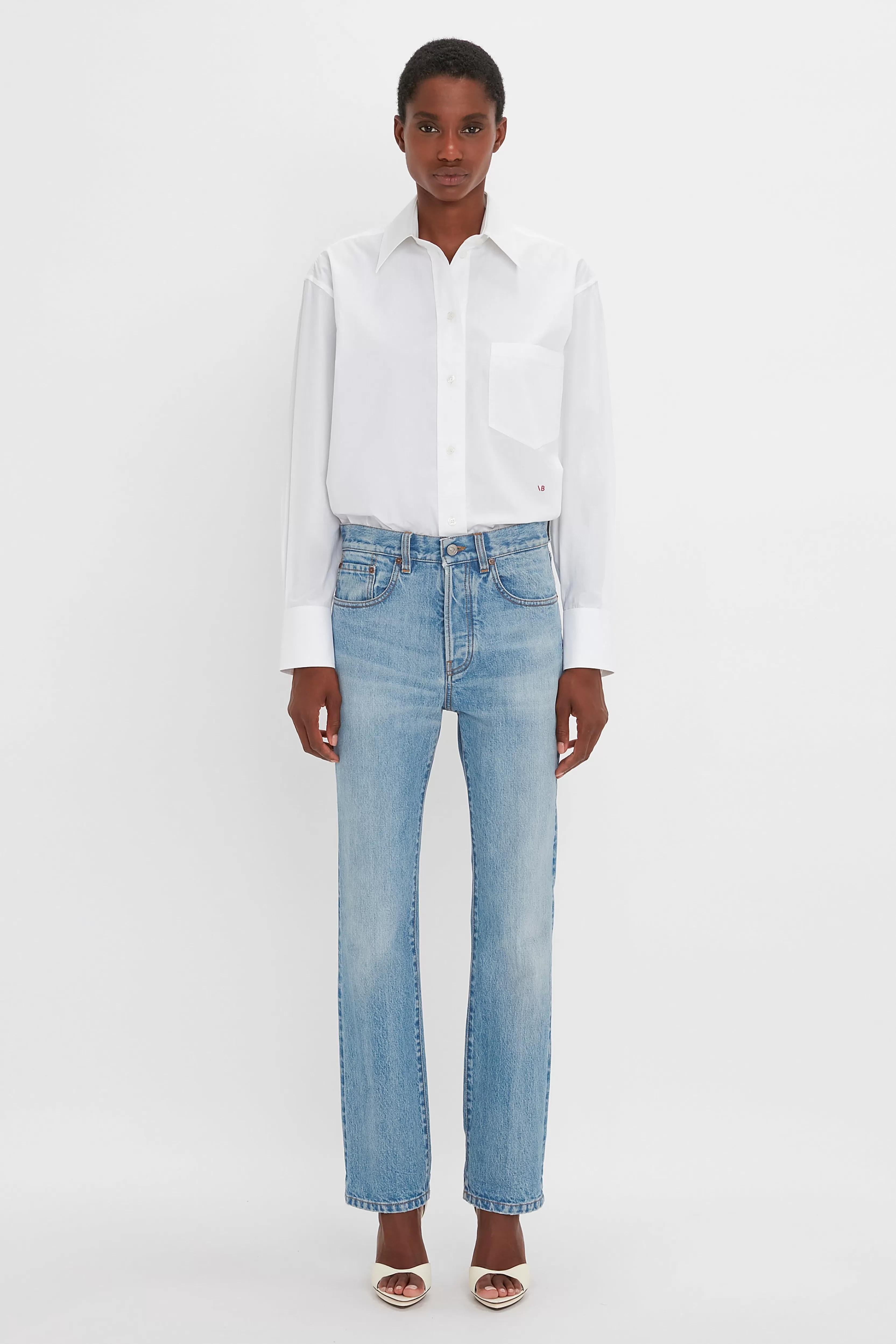 READY TO WEAR Victoria Beckham The Iconics Capsule | Denim | Victoria Mid-Rise Jean In Light Blue