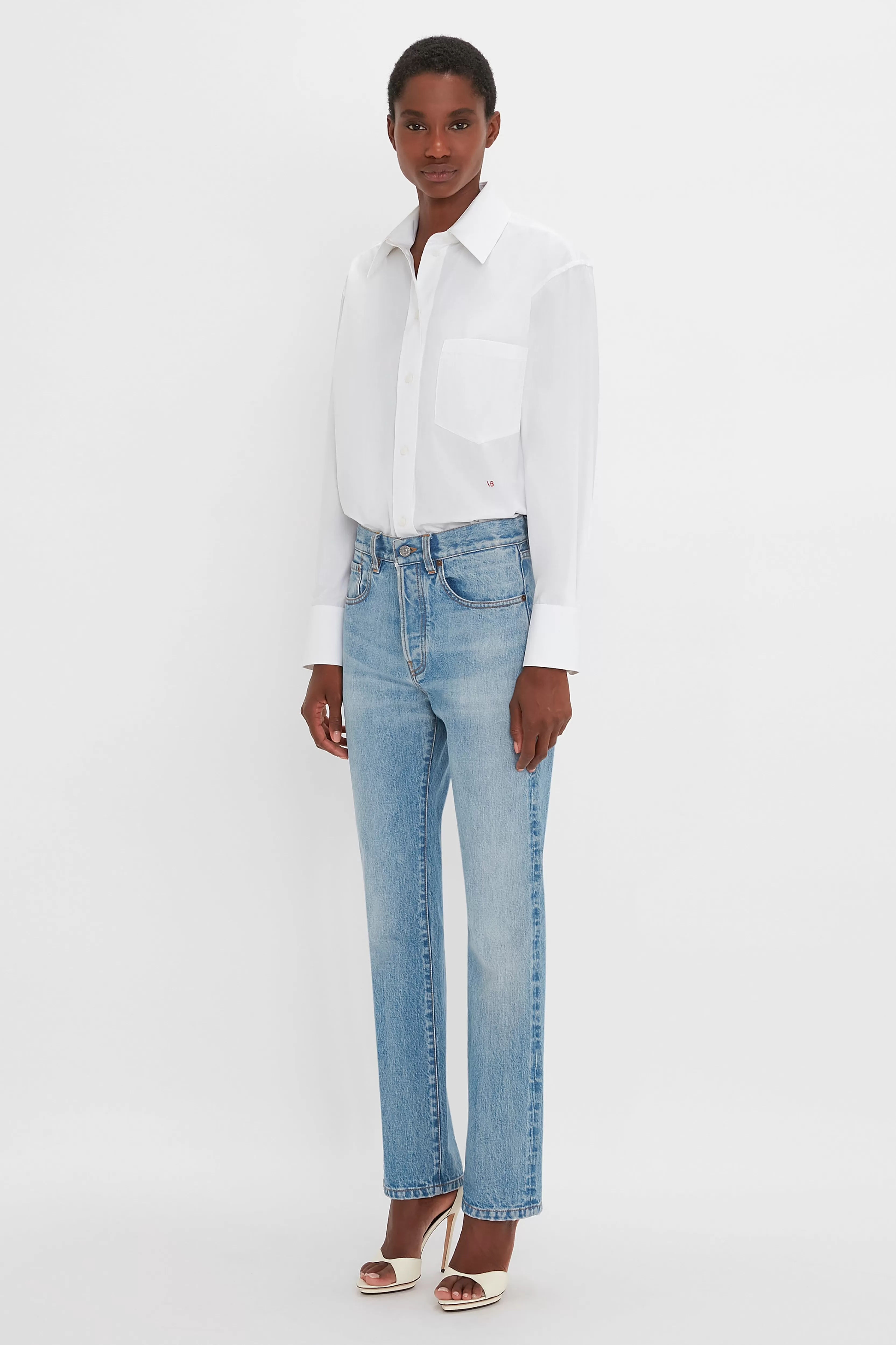 READY TO WEAR Victoria Beckham The Iconics Capsule | Denim | Victoria Mid-Rise Jean In Light Blue