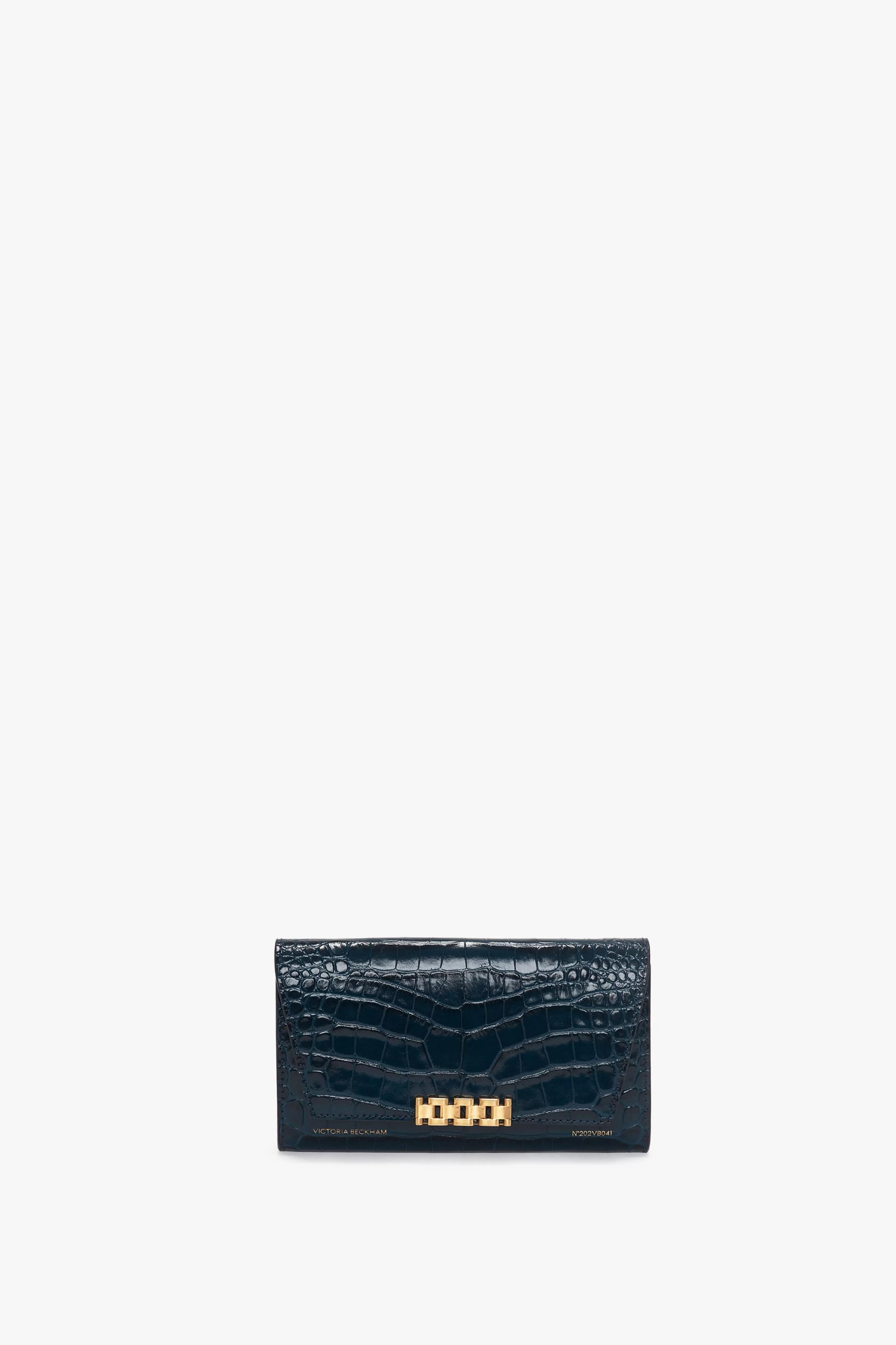 ACCESSORIES | BAGS | VALENTINE'S DAY Victoria Beckham Gifts | Shoulder Bags | Bags | Eveningwear | Wallet On Chain In Midnight Croc-Effect Leather Navy