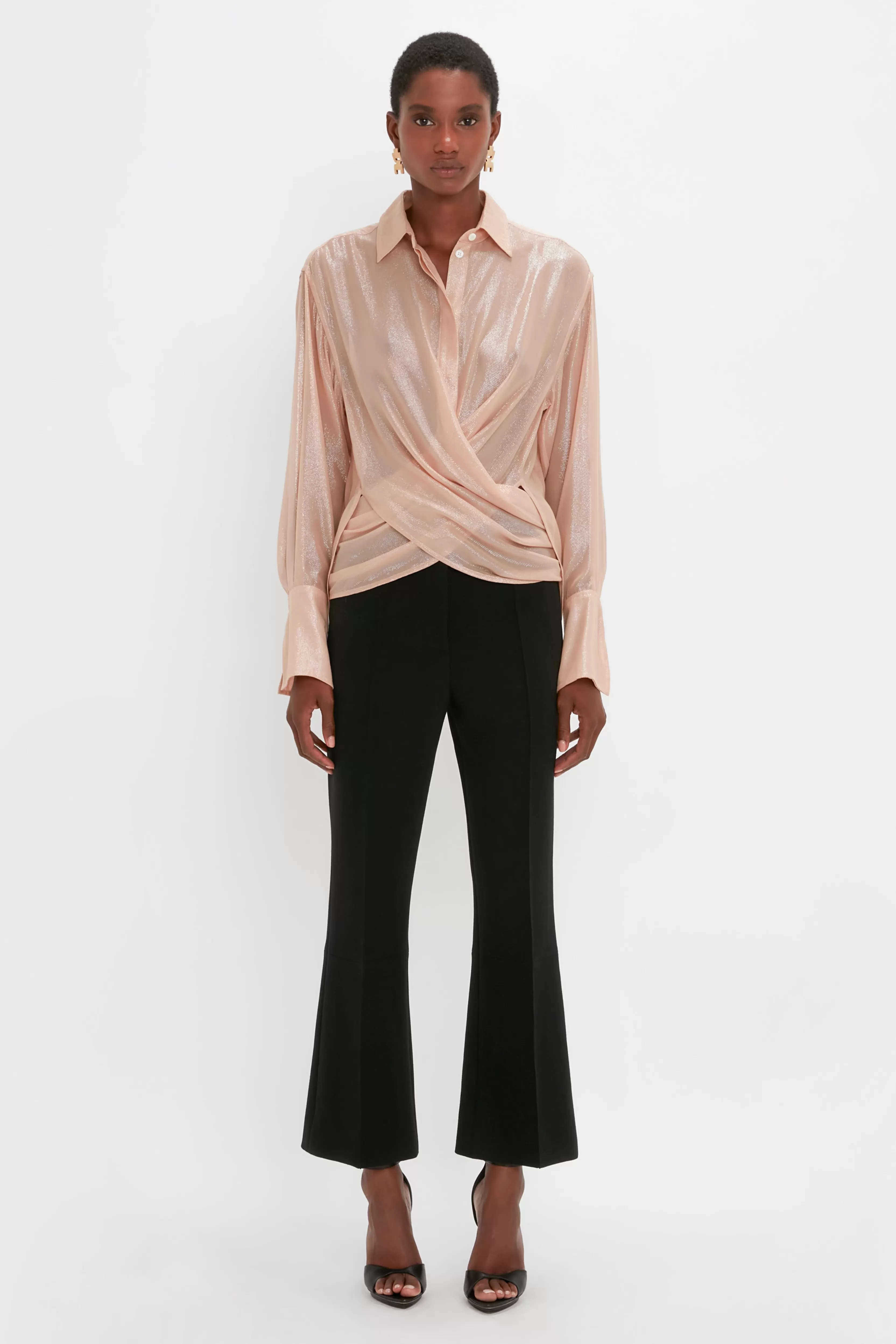 READY TO WEAR | VALENTINE'S DAY Victoria Beckham Occasionwear Edit | Pre Spring Summer 2024 | Shirts & Tops | Eveningwear | Wrap Front Blouse In Rosewater