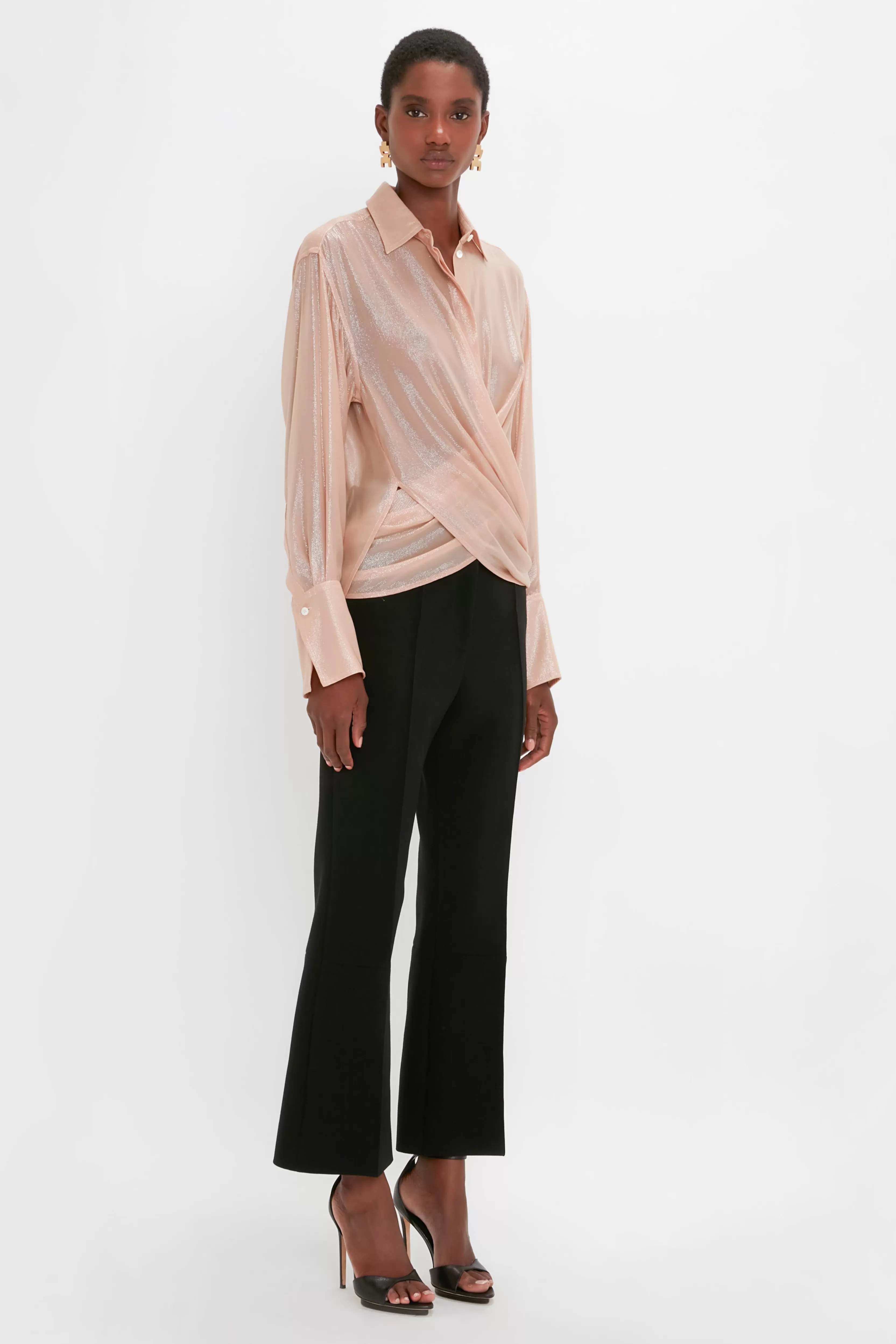 READY TO WEAR | VALENTINE'S DAY Victoria Beckham Occasionwear Edit | Pre Spring Summer 2024 | Shirts & Tops | Eveningwear | Wrap Front Blouse In Rosewater