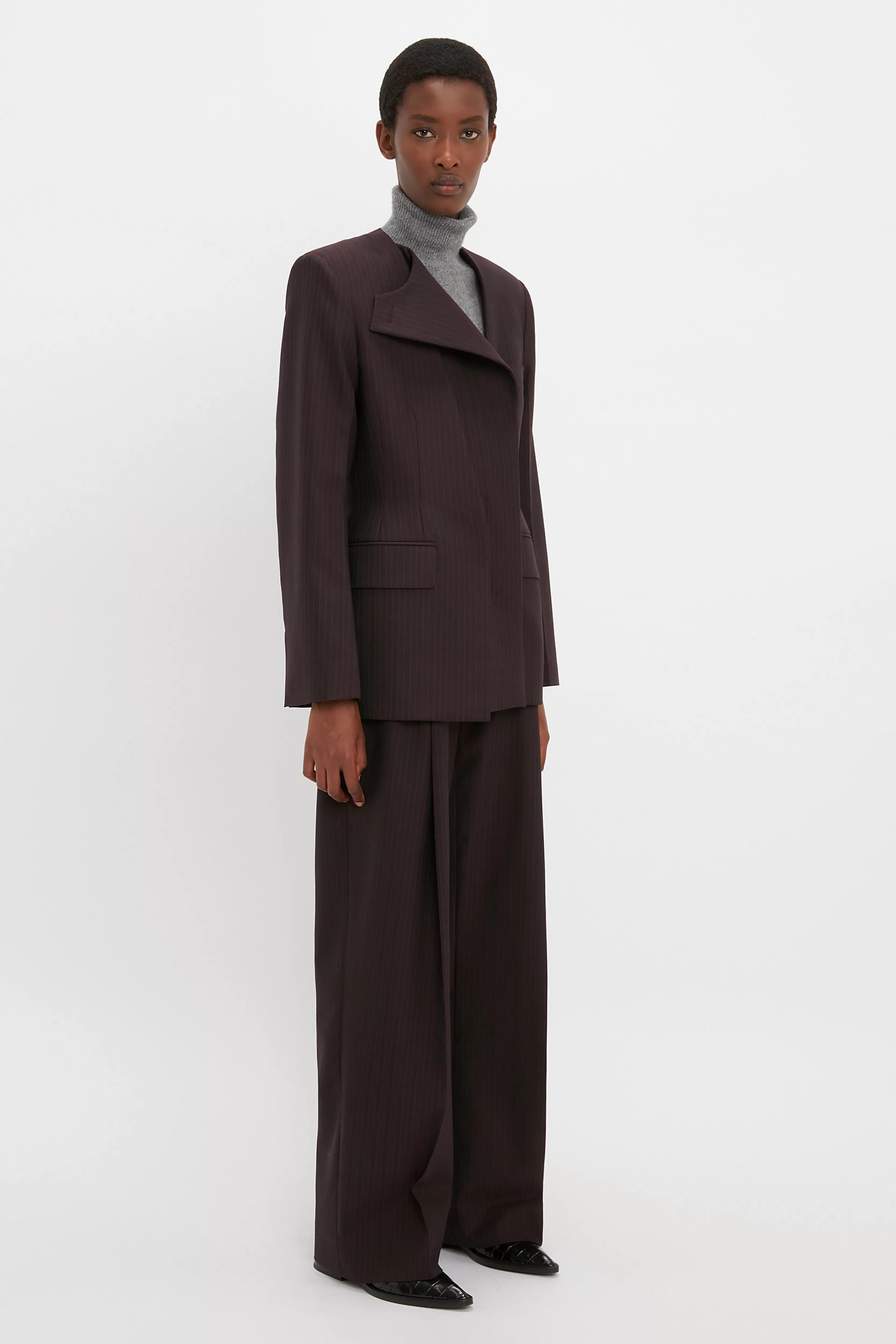 READY TO WEAR Victoria Beckham Sale | Wrap Front Jacket In Blackberry Azure